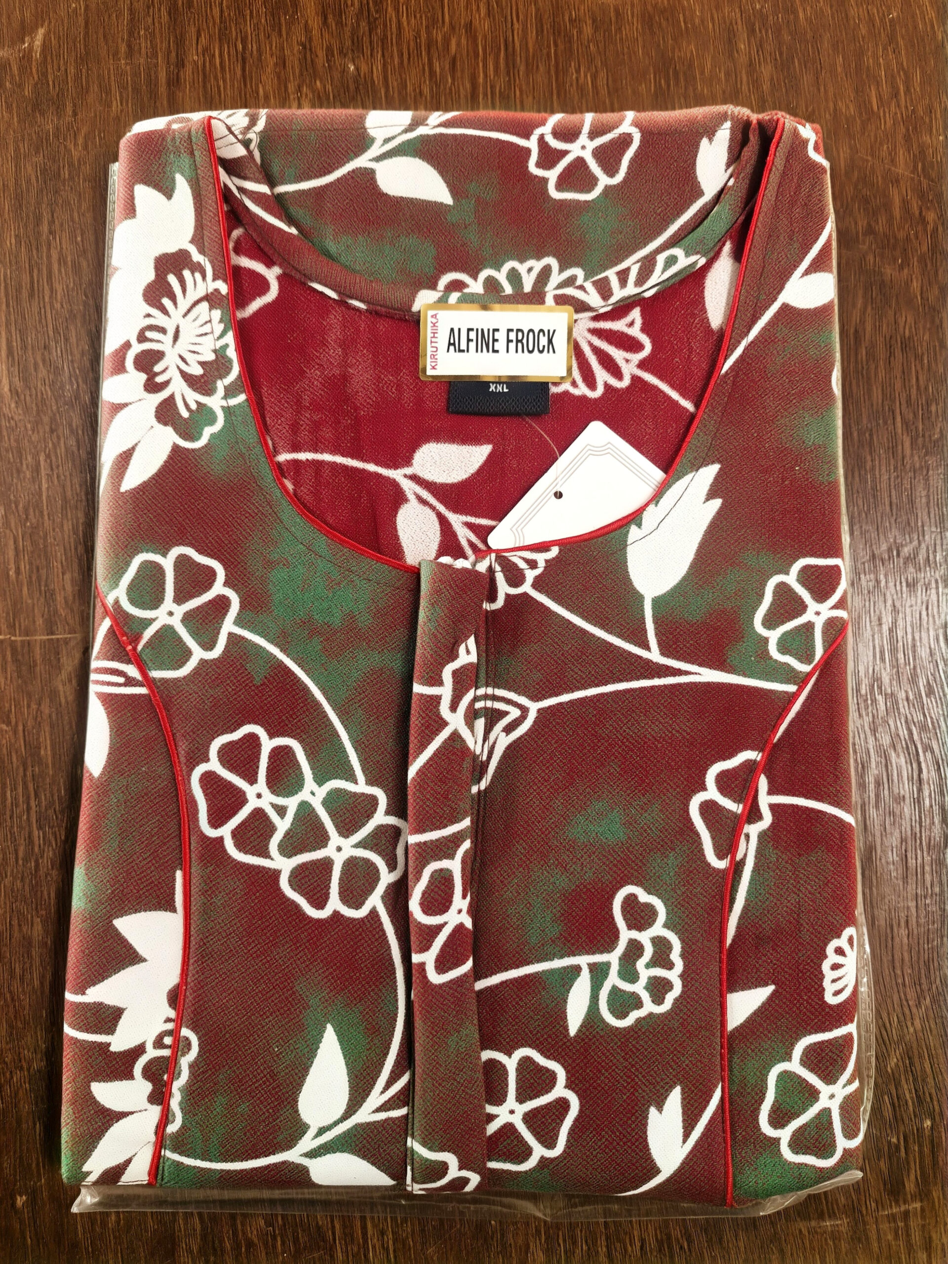 auto draft alpine nighty maroon green printed zip