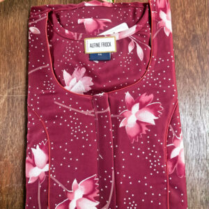 alpine nighty maroon printed with zip