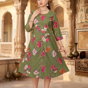 vertican a line kurti with pocket