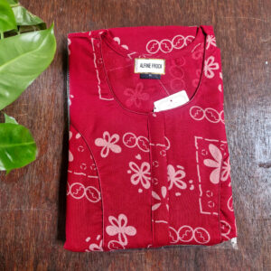 alpine nighty printed maroon with zip